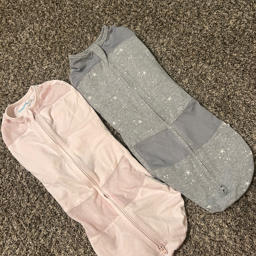 Cozy Kids Pajamas Sleep Sacks - Pink and Gray